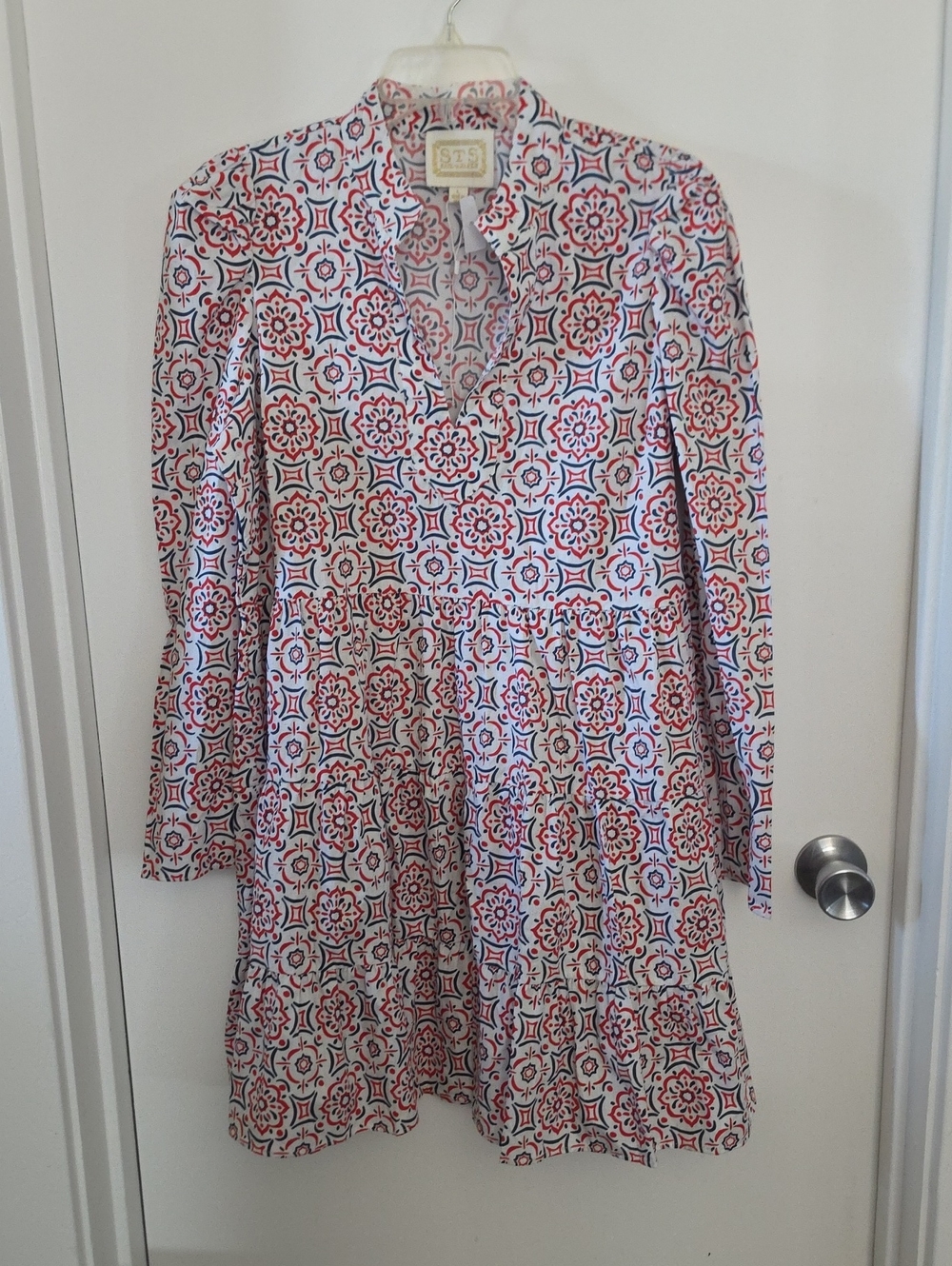 Sail to Sable Red & White Printed Midi Dress